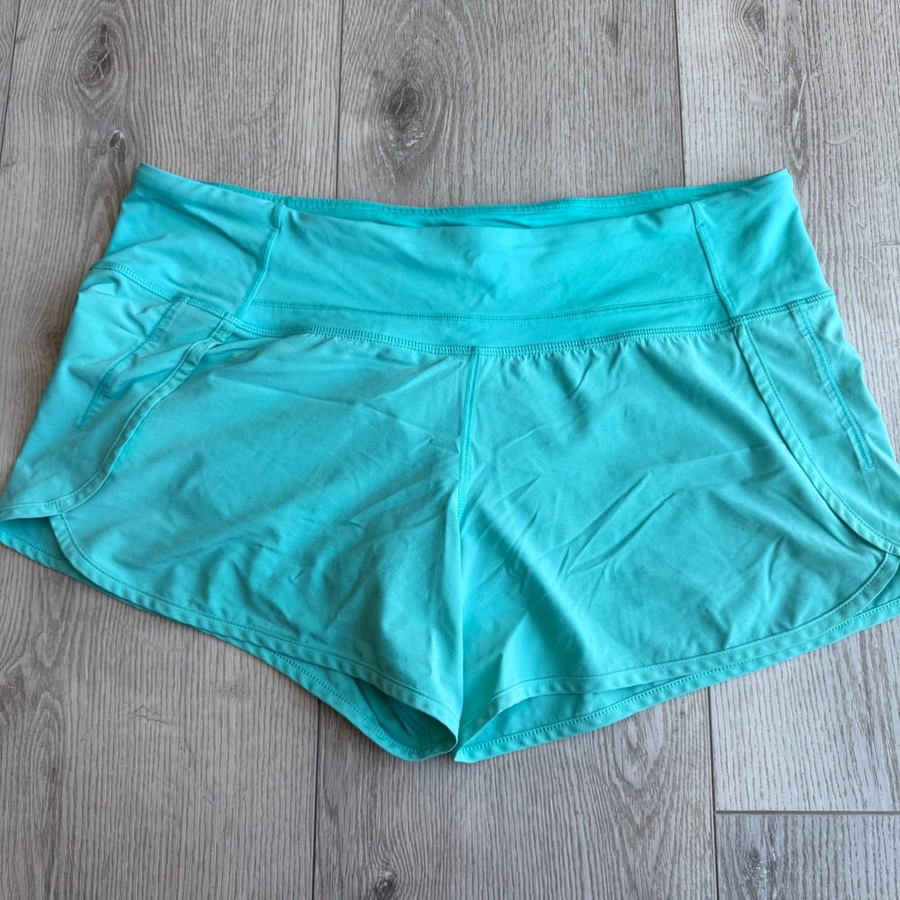 Lululemon Speed Up Shorts Teal Turquoise Running Athletic Size 10 2.5" Inseam